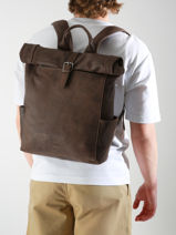 Sac  Dos Spider 2 Compartiments Cuir Etrier Noir spider ESPI8102-vue-porte