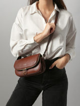 Small Leather Tradition Crossbody Bag Etrier Brown tradition ETRA059S-vue-porte